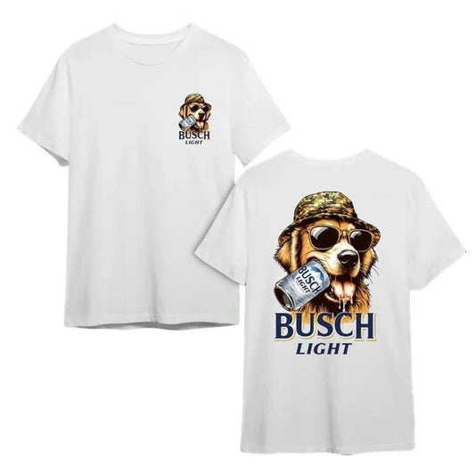 BUSCH LIGHT Golden Retriever Hunting Dog Shirt, Funny Golden Chill with Busch Light Beer Tee, Unisex Cotton Fit, Gift for Dad Mom, Top Menswear