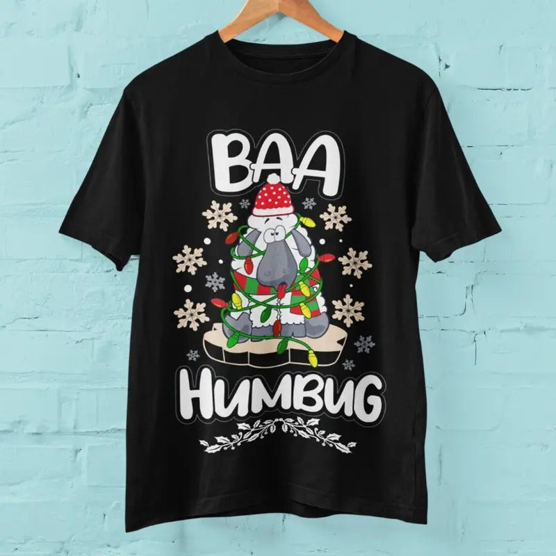 Baa Humbug Funny Christmas T Shirt, Christmas
