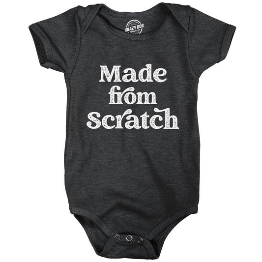 Baby Bodysuit Made From Scratch Funny Recipe Novelty Graphic Jumper For Infants Funny Baby Onesies Funny Sarcastic Onesie Novelty Onesie Black