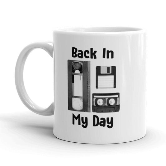 Back In My Day Coffee Mug Funny Nerdy 80s Technology Ceramic Cup-11oz Funny Coffee Mugs Ceramic Printed Drinkware Cup