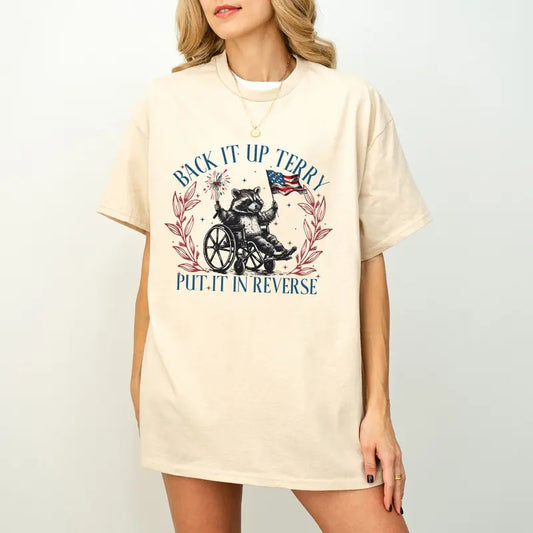 Back It Up Terry Shirt, America Shirt, Retro 4th of July Shirt, USA Shirt, Independence Day Shirt, 1776 Shirt, Funny Raccoon Shirt