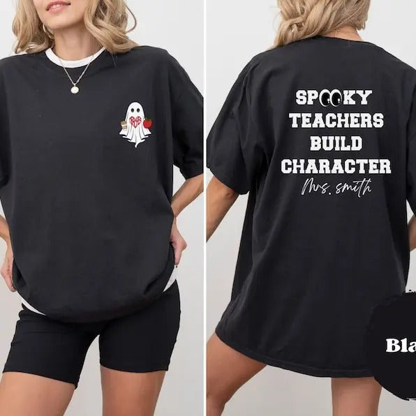 Back To School Spooky Teachers Build Character Custom Halloween Teacher Tshirt Cute Teacher Personalized Gift Funny Teacher Appreciation