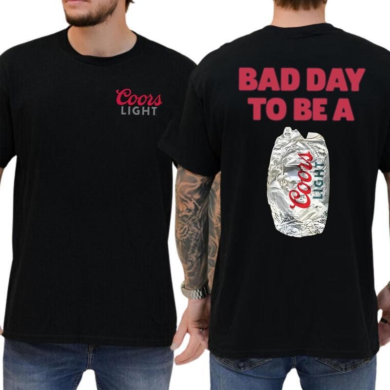Bad Day To Be A Coors Light T-Shirt 2 Sided, Funny Summer Drinks Shirt, Classic Beer Drinking Tee, Casual Menswear, Men's Graphic Tees