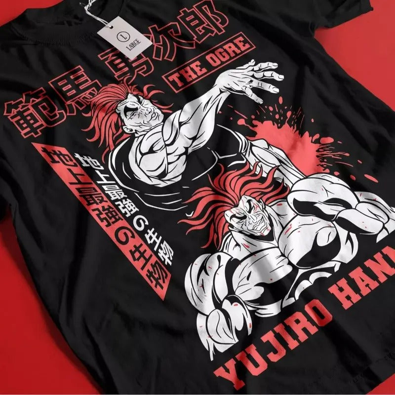 Baki Hanma T-Shirt Baki the Grappler Yujiro Boxing Gym Anime Gift Shirt All Size