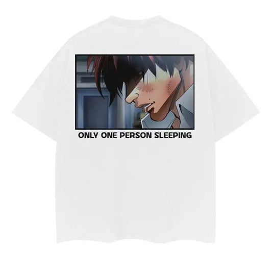 Baki the Grappler "Sleeping" Heavyweight Vintage Tee 100% Cotton OVERSIZED Anime T-shirt Menswear Top Casual Streetwear White Baggy