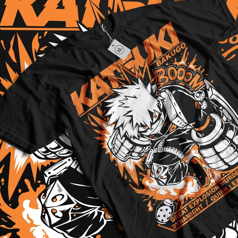 Bakugo Katsuki T-Shirt S-4XL My Hero Academia MHA Anime Girl Gift Shirt Tee Tshirt S-4XL