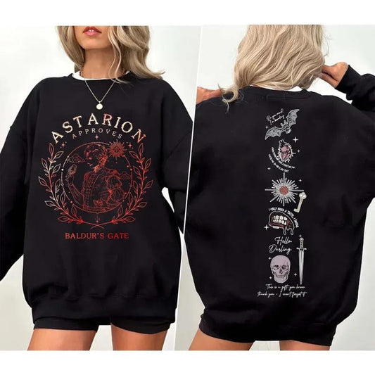 Baldurs Gate 3 Adventure Awaits Sweatshirt, Astarion High Elf Shirt, Astarion Bulders, Video Game Shirt, Gift For Gamers, Astarion BG3 Shirt, Astarion Rogue Merch Sweat, Gift For Gamers, Girl Dinner Vintage