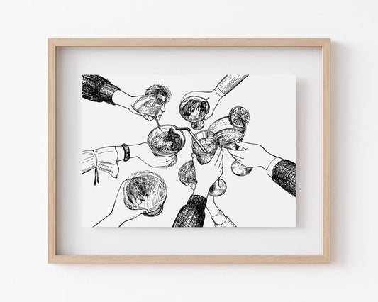 Bar Decor, Cheers Print Wall Art, Bar Cart Decor - Accessories - Art, Bar Cart Print, Trendy Wall Art, Poster Prints No Frame, Gifts For Friend Family Bedroom Wall Decor, Wall Art Home Decor, Vintage Poster Art, Gifts For Birthday Landscape Artwork