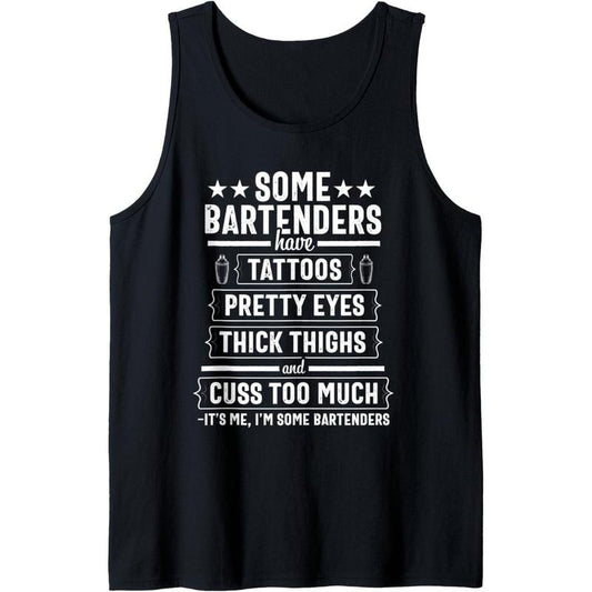 Bartender Gift Women Men Thighs Funny Bartending Mixologist Tank Top made in usa
