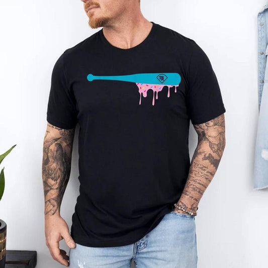 Baseball Bat with Sprinkles Drip Graphic T-Shirt | 100% Cotton Tee, Top Menswear