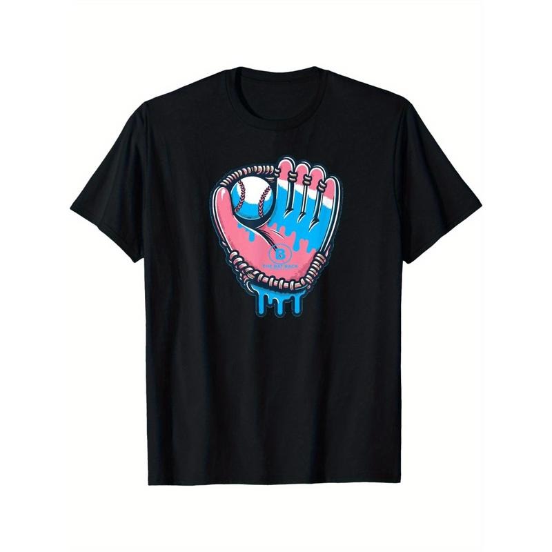 Baseball Glove Cotton Candy Drip T-Shirt for The Youth, Soft Fabric, Breathable, Comfortable Short Sleeve Tees Perfect for Summer, Birthday Gift to Teens made in usa