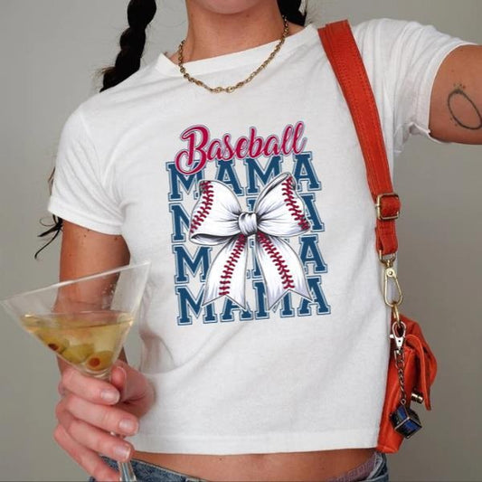 Baseball Mama Babytee, Baseball Coquette Bow , Baseball Mom , Retro Baseball , Coquette Bow Sports , Game Day Tshirt
