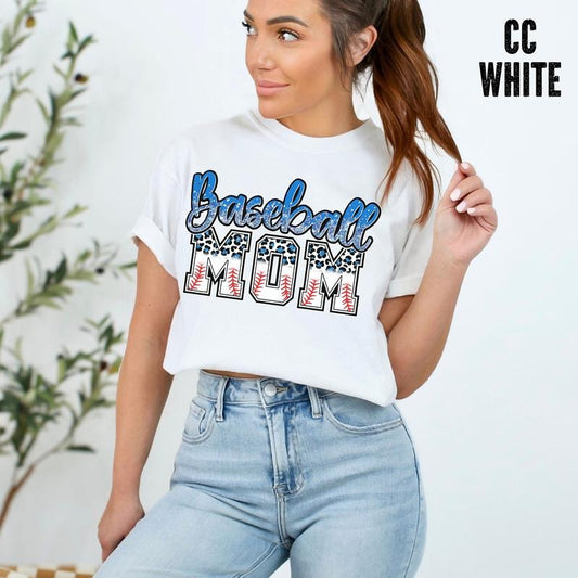 Baseball Mom T Shirt, Blue Leopard Baseball Mom T Shirt, Game Day Mama Baseball Shirt's, Retro Baseball, Sports Mom's Shirts, Unisex T-Shirt, Short Sleeve Tee Shirt, Unique Gifts For Mom, Gifts For Birthday