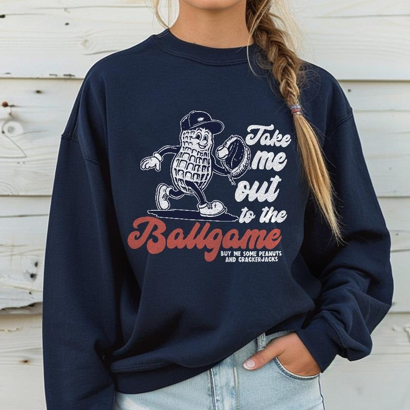 Baseball Mom T-Shirt, Cute Retro Baseball Mama Sweatshirt, Gift for Baseball Mama Shirt, Mom Shirt,Take Me Out to the Ballgame
