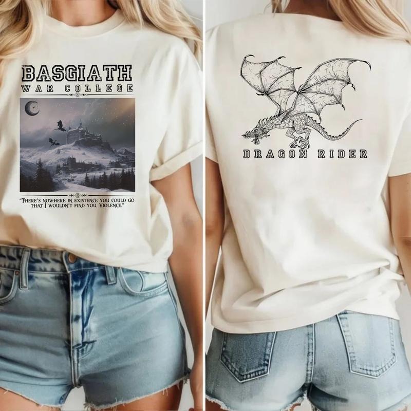 Basgiath War College 2 Sided Shirt, Dragon Rider Tshirt, Fourth Wing Riders Quadrant,Trendy Book Merch,Bookish Gifts, Unisex Sweater Pullover Tee