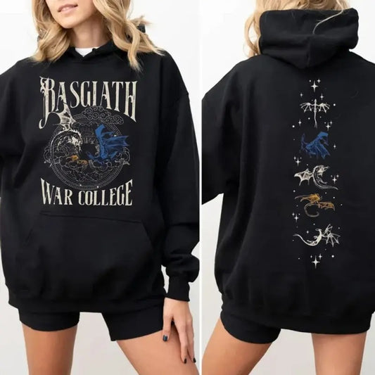 Basgiath War College 2 Sided Sweatshirt, Vintage Fourth Wing Crewneck, Dragon Rider Shirt Fourth Wing, Book Nerd Hoodie, Bookish, Booktok, Unisex Sweater Pullover Tee