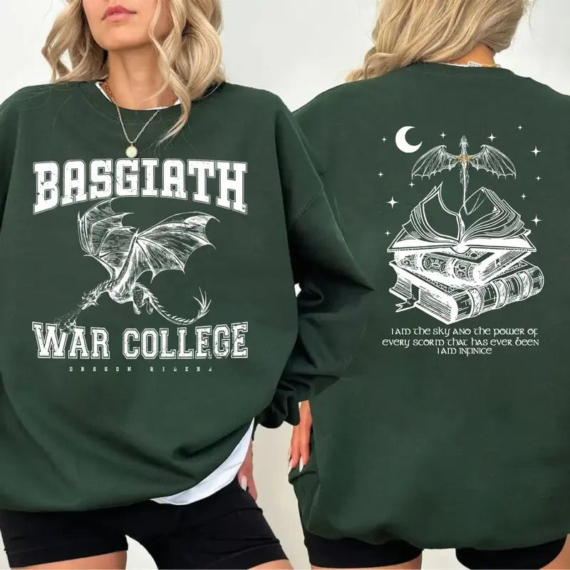 Basgiath War College 2 Sides Fourth Wing Dragon Rider Violet, Unisex Sweater Pullover Tee