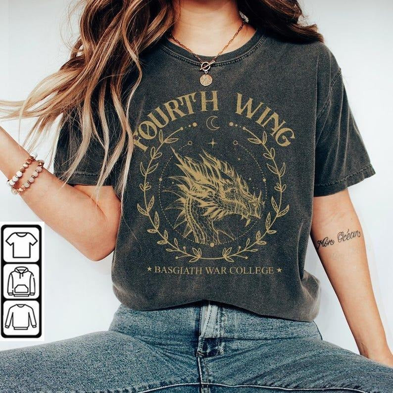 Basgiath War College Book Shirt, Vintage Fourth Wing Dragon Rider Shirt, Fly Or Die, Rebecca Yarros Tee, Violet Sorrengail, Bookish Lover V1
