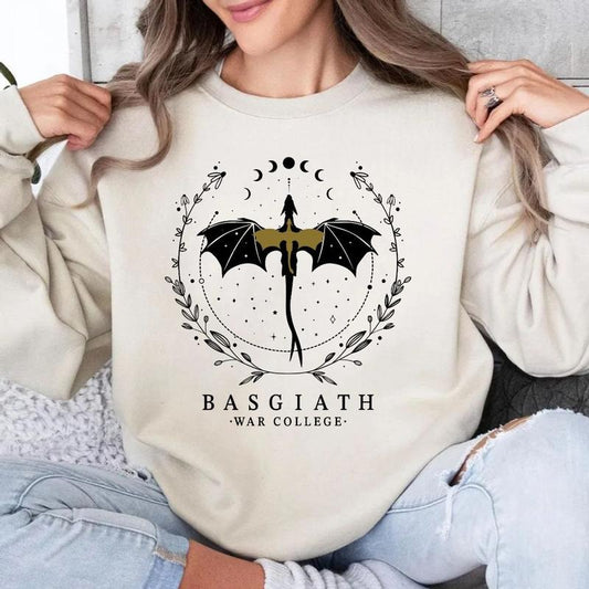 Basgiath War College Sweatshirt, Xaden Riorson, Fourth Wing, Dragon Rider, Violet Sorrengail, Fourth Wing Shirts, Bookish Sweater Pullover Tee