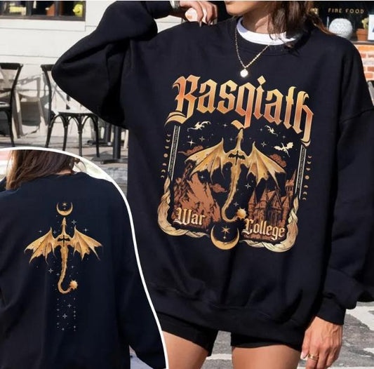Basgiath War College Two Sided Shirt, Fourth Wing Onyx Storm T Shirt, Tairn And Andarna Merch, Dragon Riders Gift, Book Lover