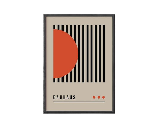 Bauhaus Poster Print, Beige Exhibition Poster, Mid Century Modern Art Decor, Orange Abstract Vintage Retro Wall Art, Gifts For Bestie Sister Wall Decor, Poster Prints No Frame, Wall Art Room Decor, Wall Posters, Gifts For Birthday Landscape Photo