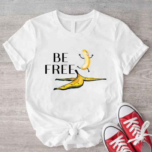 Be Free Banana T-Shirt, Funny Banana Lover Shirt, Undressed Fruits Tee, Unisex Sarcastic Gift Tee, Trending Shirt.