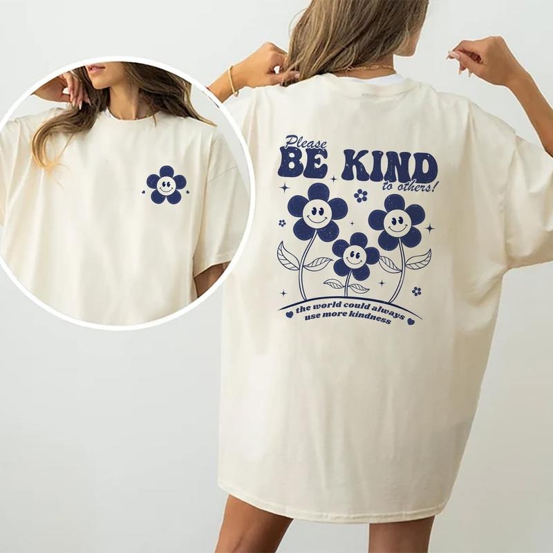 Be Kind Shirt, Self Love Shirts, Positive Quote Comfort T-shirt For Women, Inspirational Graphic Printed Cotton Fabric Shirts For Daily Wear, Motivation Gifts, Gift for Her, Womenswear Chic Style Relaxed Fit Tops
