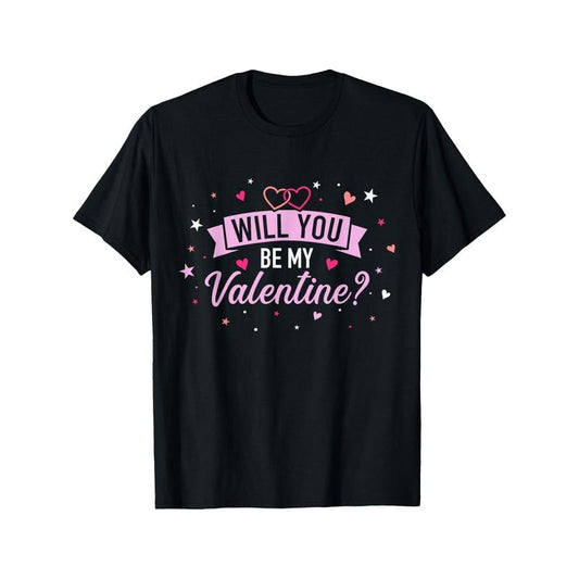 Be My Valentine Funny Valentines Day Novelty Graphic Printed Tee, Short Sleeve Boys Valentine'S Day T-Shirt for Boyfriend Bf Lover 100% Cotton made in usa