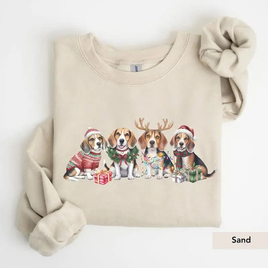 Beagle Santa Christmas Sweatshirt, Beagle Gift for Dog Mom, Beagle Christmas, Dog mom Christmas Crewneck, Beagle shirt, Beagle lover