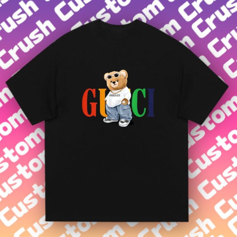 Bear Graphic Oversized Tee |   High-Waisted Slimming Fit |   Multi-Scene Styling