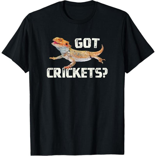 Bearded Dragon Got Crickets Funny Pet Lizard Lover T-Shirt made in usa
