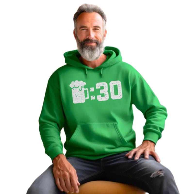 Beer Thirty Hoodie, St Patricks Men's Shirt, Shamrock Tshirt, Lucky Green Irish Shirt, Luck Of The Irish Drinking Shirt, Unisex Crewneck Pullover Tee, Crewneck Top