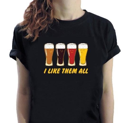 Beer funny Print T-shirt I don't discriminate Cool Casual Funny Graphic Unisex Tee made in usa