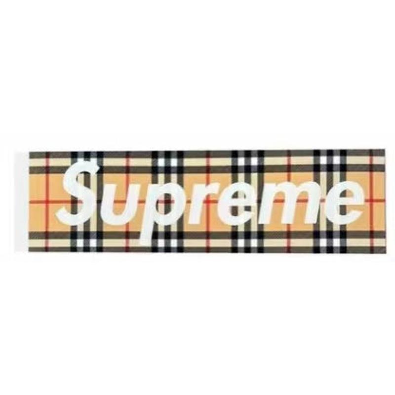 Supreme x Burberry Box Logo Stickers Pink/Beige (SS22-STK1) One Size