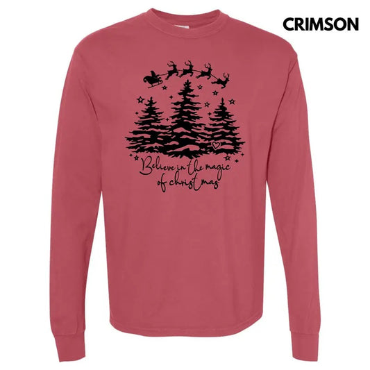 Believe in Christmas Magic Long Sleeve Comfort Colors T-Shirt 'NLB'