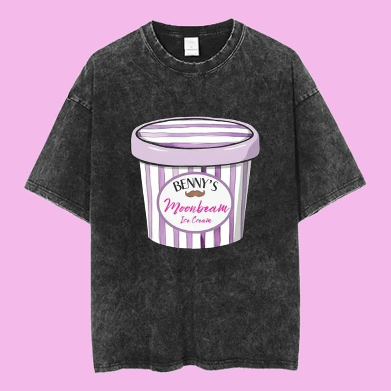 Benson Boone Moonbeam Ice Cream Graphic Tee, Mystical Dessert Design, American Heart Tour Merch, Unisex Menswear Womenswear Shirt, Magical Pop Style