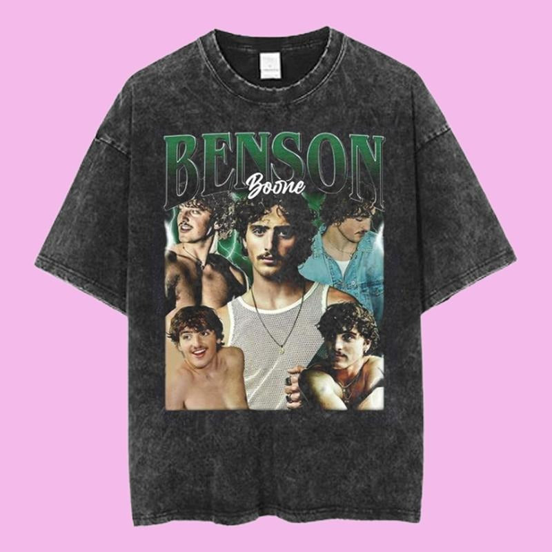 Benson Boone Retro Collage Graphic Tee, 90s Style Music Artist Shirt, Fan Merch Aesthetic T-Shirt, Unisex Menswear Womenswear Top, Benson Boone Pop Star Tee