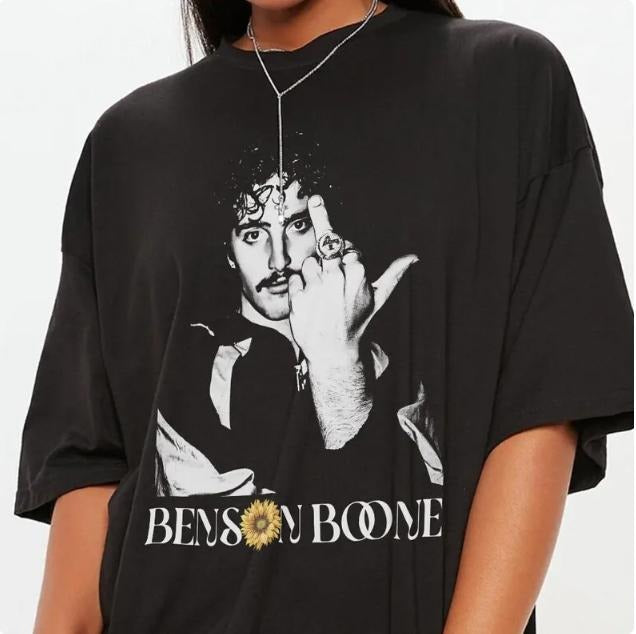 Benson Boone Vintage Tee - Retro Fan Merch - Shop Now! Cotton Fabric