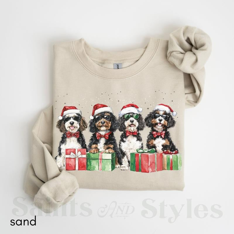 Bernedoodle Christmas Sweatshirt Doodle Mom Dad T-shirt Bernedoodle Gift Holiday Pet Parent Gift Christmas Dog Shirt Funny Bernedoodle Shirt