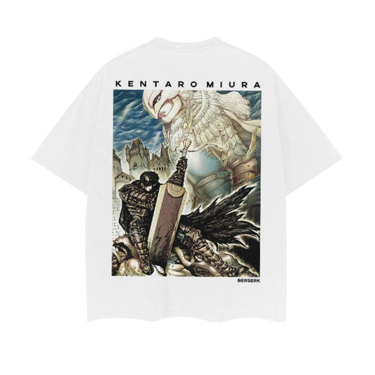 Berserk "Black and White" Heavyweight Vintage Tee 100% Cotton OVERSIZED Anime T-shirt Menswear Top printed shirts vintage t-shirts Casual Streetwear Baggy Crewneck Tshirt Tropical Shortsleeve Loose