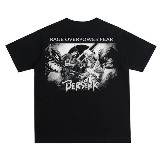 Berserk "Fiery Youth Guts" Vintage Oversized Tee Anime T-shirt 100% Cotton Original Design Men's Top for Fans Menswear Tshirt
