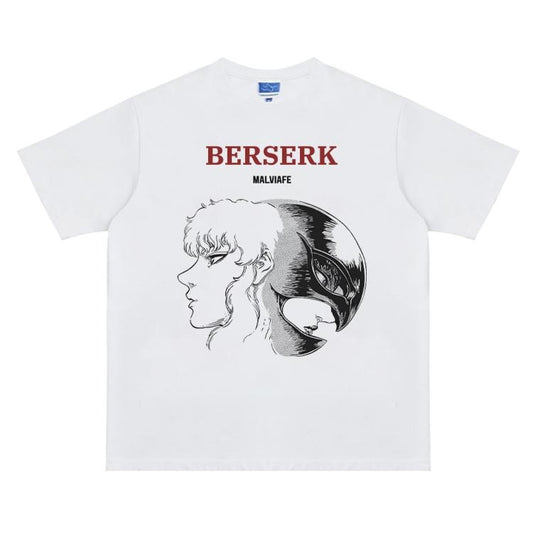 Berserk "Griffith Duality" Vintage Oversized Tee Anime T-shirt 100% Cotton Original Design Men's Top Streetwear Casual Menswear Tshirt