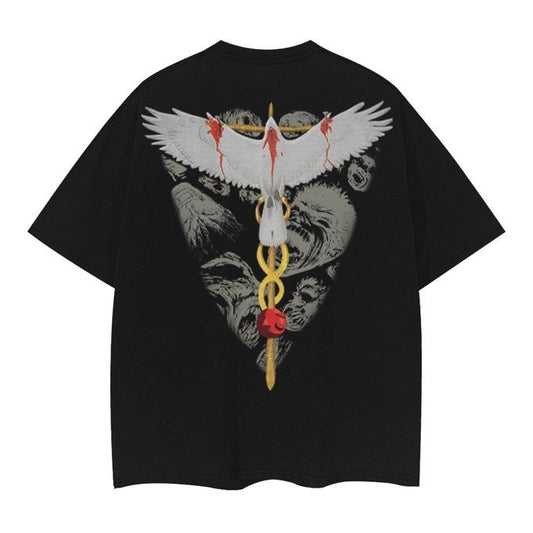 Berserk "Resurrected Cross" Vintage Oversized Tee Anime T-shirt 100% Cotton Original Design Men's Top Streetwear Casual Goth Clothing Crewneck