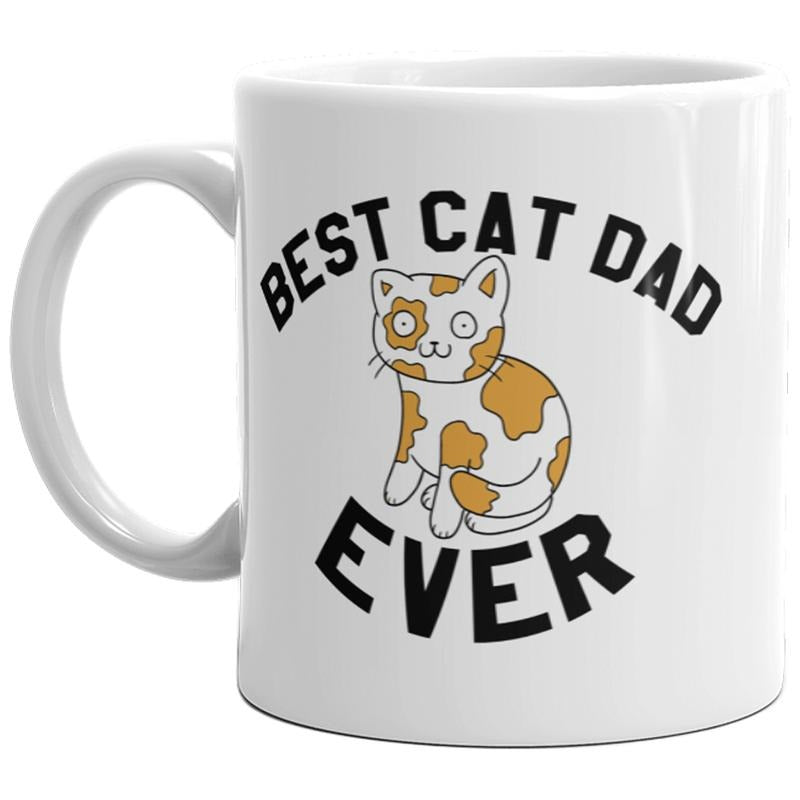 Best Cat Dad Ever Mug Funny Pet Kitty Animal Lover Furbaby Coffee Cup-11oz Funny Coffee Mugs Ceramic Printed Drinkware Cup