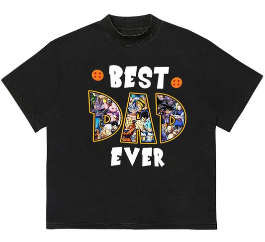 Best Dad Ever Dragonball Z T-Shirt Trendy Graphic T-Shirt with Street Style