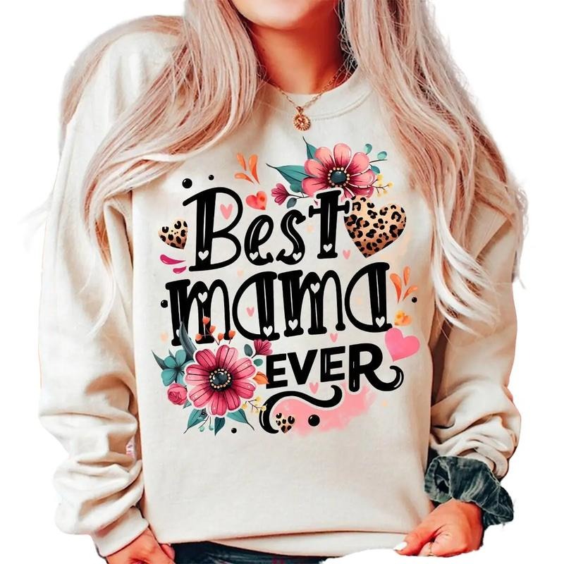 Best Mom Ever Sweatshirt, Retro Boho Mama, Floral Mama Sweatshirt, Mothers Day Bundle Gift Sweatshirt, Unisex Sweatshirt, Mother Mom From Daughter Son, Long Sleeve Crewneck Tee, Mom Gifts Sweater, Gifts For Birthday
