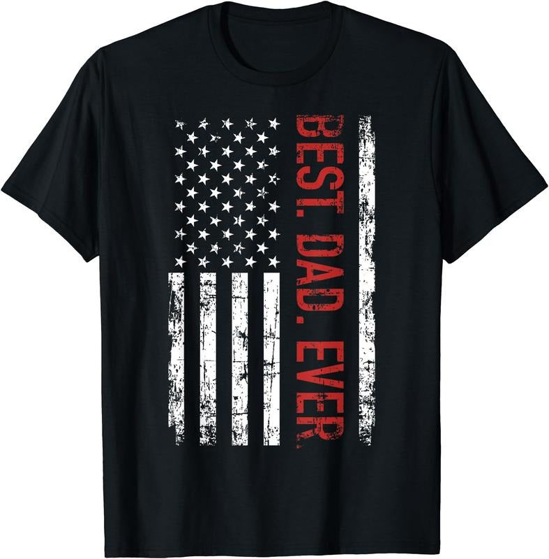 Best dad ever US american flag gift for father's day T-Shirt