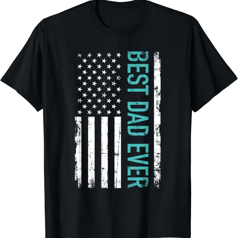 Best dad ever with US american flag T-Shirt