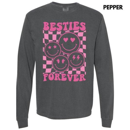 Besties Forever Long Sleeve Comfort Colors T-Shirt 'NLB'