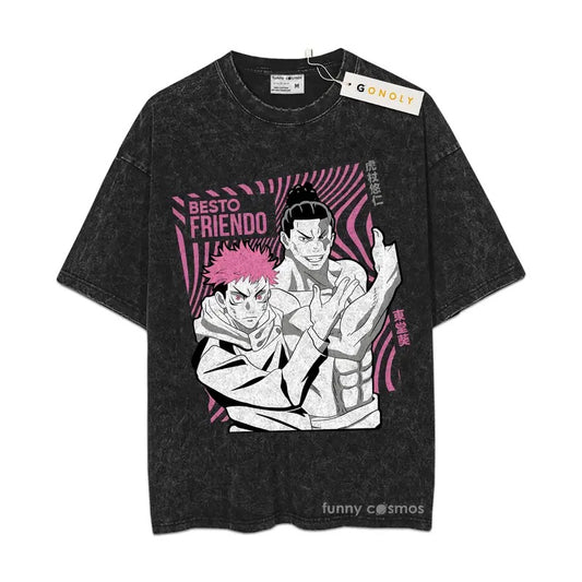 Besto Friendo Mineral Wash TShirt Jjk Mineral Wash TShirt Jujutsu Kaisen Anime Mineral Wash TShirt